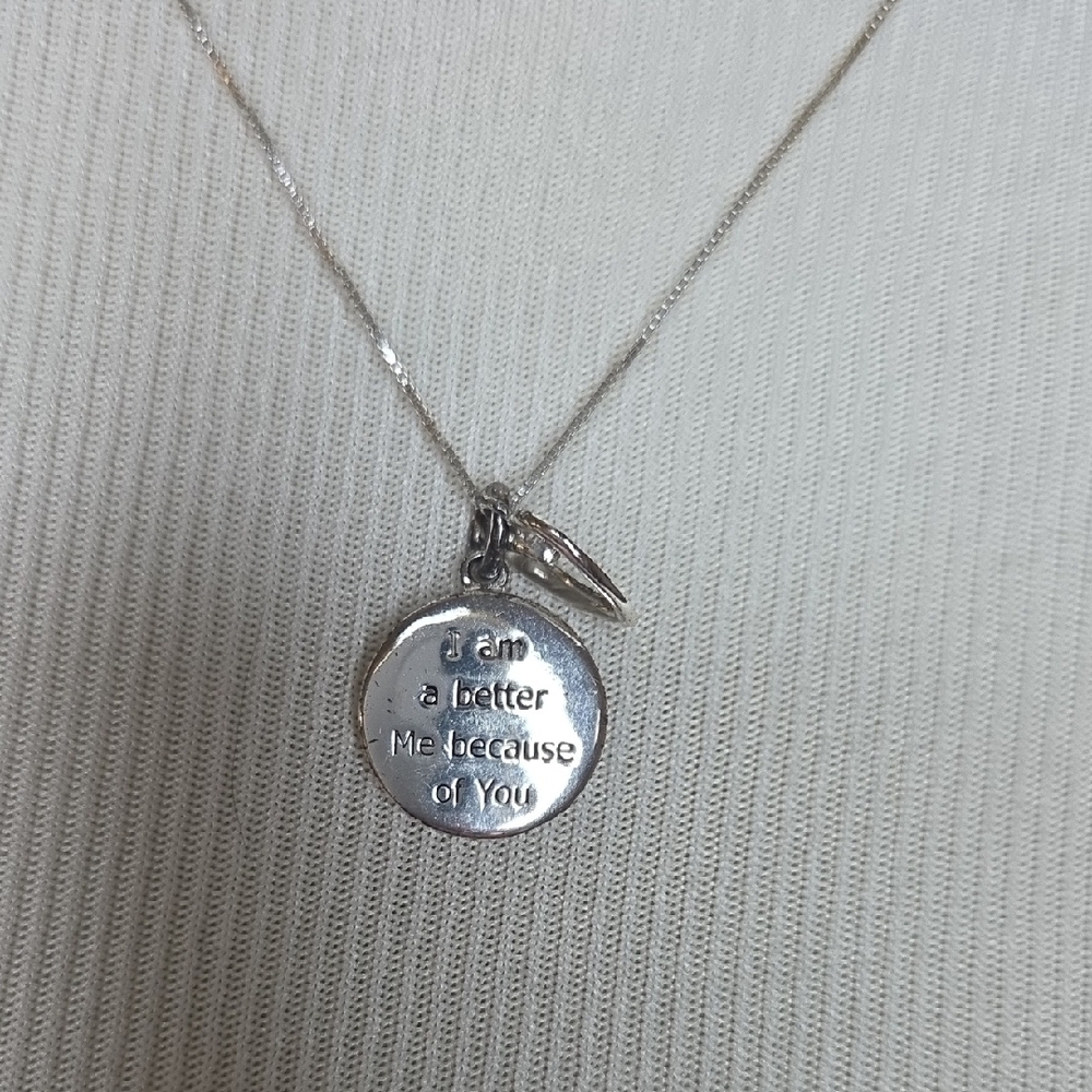 Chic Silver Disc Necklace - Picture 2 of 3